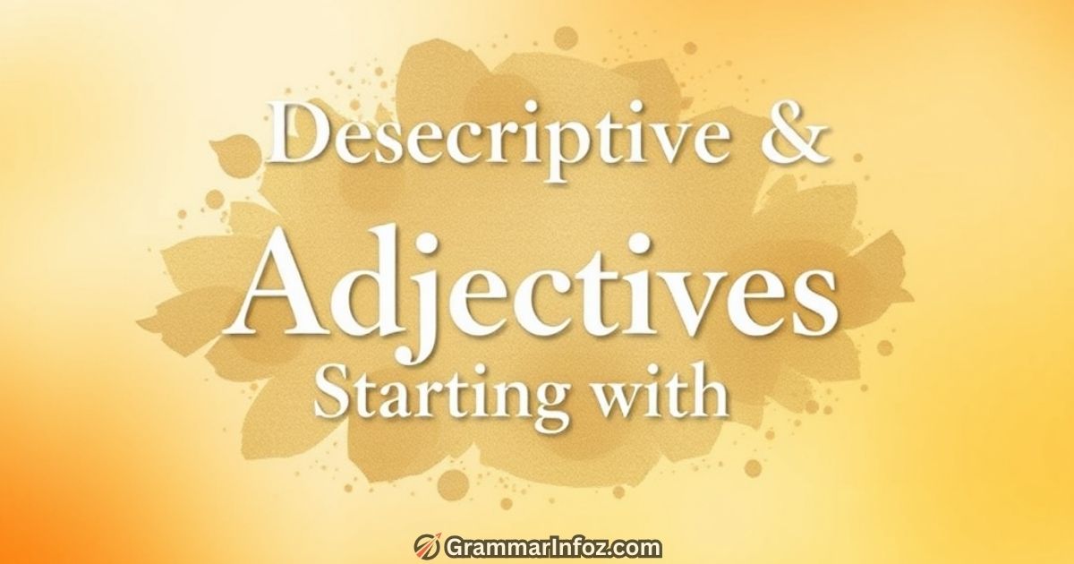 Descriptive & Realistic Adjectives Starting with A