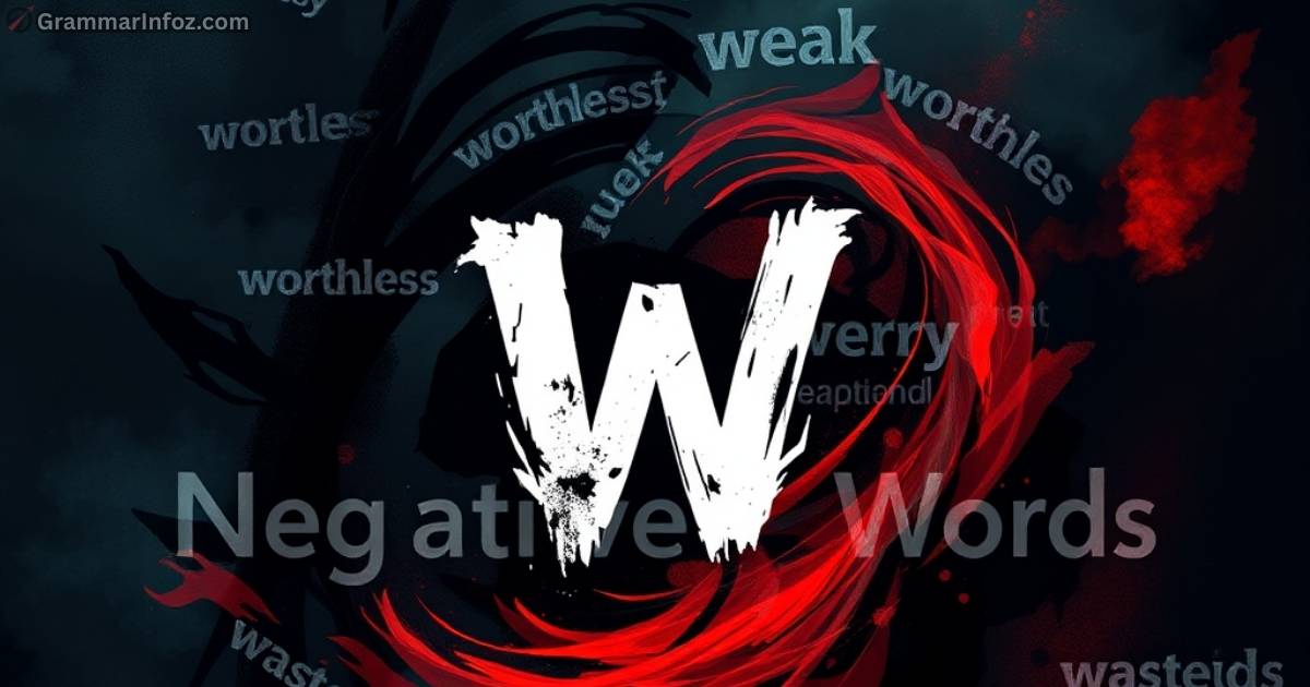 Negative Words That Start With W
